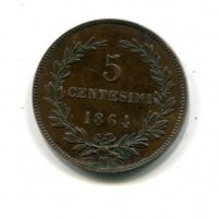 San Marino: 1864, 5 cent. (Gigante#37)