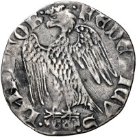 Pisa Emissioni a nome di Federico (1350-1406): grossone da 6 soldi, simbolo 68 (MIR#-; CNI#-), non censito con questo simbolo. Grammi 2.14