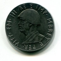 Albania, Vittorio Emanuele III (1939-1943): 2 lek 1939-XVIII (Gigante#3), antimagnetico
