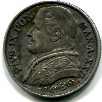 Roma, Pio IX (1846-1870): 2 lire 1867-XXII (Gigante#287), colpetto
