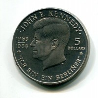Niue, Elisabetta II (1952-2022): 5 dollari 1989 "John F. Kennedy" (KM#17)