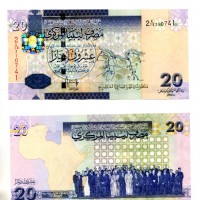 Libia: 20 dinars (2009) (Pick#74)