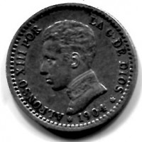 Spagna, Alfonso XIII (1886-1931): 50 cent.1904 (KM#723)
