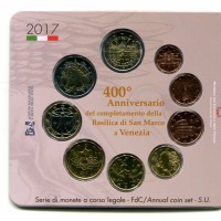 Italia 2017: serie annuale, 8 pezzi "400° Anniversario del completamento della Basilica di San Marco"