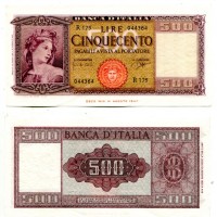 Repubblica: 500 lire 23/03/1961 "Italia" (GiganteBI#39C)
