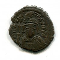 Maurizio Tiberio (582-602 d.C.): follis, zecca di Costantinopoli, anno 8°  (Sear#494)