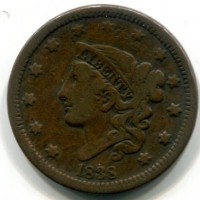 USA: 1 cent. 1838 "Matron Head"
