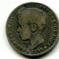 Spagna, Alfonso XIII (1886-1931): 1 peseta 1899 (KM#706)
