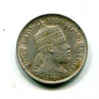 Etiopia, Menelik II (1889-1913): 1/4 birr 1889-A (KM#3)