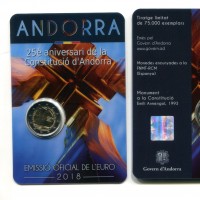 Andorra 2018: 2 euro "250° Anniversario della Costituzione d'Andorra" nella coincard ufficiale