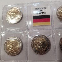 Germania 2018: 2 euro commemorativi "H. Schmidt", le 5 monete delle 5 zecche differenti