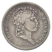 Napoli, Gioacchino Napoleone (1808-1815): 1 lira 1813 (Gigante#16)