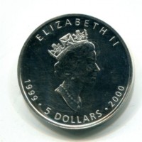 Canada, Elisabetta II (1952-2022): 5 dollari 1999 "Maple feat-Y2K" (KM#187), oncia

