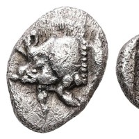 Mysia, Kyzikos (480-400 a.C.): obolo (sngFrance#380-4), grammi 0.80, mm 11