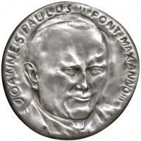 Giovanni paolo II (1978-2005): medaglia annuale 1980-III, opus: Pericle Fazzini, mm 44, grammi 29.98. Nella confezione originale