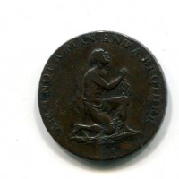 Gran Bretagna: token 1/2 penny 1790 "May Slavery and Oppression Lease Throughout the Worl" (D H#1038a)