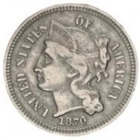 USA: 3 cent. 1870 "Coronet Head" (KM#95)