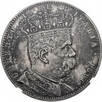 Colonia Eritrea, Umberto I (1890-1896): tallero da 5 lire 1896 (Gigante#2), in slab NGC XF45