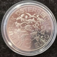 Austria 2022: 3 euro "PACHYCEPHALOSAURUS"