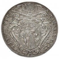 Bologna, Pio VII (1800-1823): scudo 1818-XVIII (Gigante#31), grammi 26.45. Meravigliosa patina iridescente