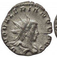 Valeriano II (258 d.C.): antoniniano "CONSECRATIO" coniato postumo sotto l'imperatore Valeriano padre, zecca Colonia Agrippinensis (RIC,V #9; RSC#5), grammi 2,54, mm 20