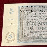 Boemia e Moravia: 5 korun 1940 -specimen- (Pick#4s)