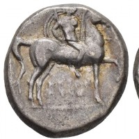 Calabria, Taranto (272-240 a.C.): didracma (HN Italy#1037; Vlasto#890-893), grammi 6,26