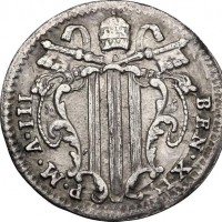 Roma, Benedetto XIV (1740-1758): grosso anno III (Muntoni#74; Serafini#152; Berman#2753), grammi 1,18