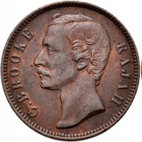 Sarawak, Protettorato Britannico, Rajah Charles Brooke (1868-1917): 1 cent 1890-H (KM#6)