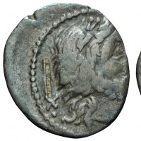 Fundania, C.Fundanius (101 a.C.): quinario (Crawford#326/2), grammi 1.73, mm 15, decentrato