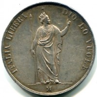 Milano, Governo Provvisorio 1848: 5 lire 1848 (Gigante#3)
