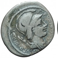 Fonteia, P.Fonteius P.f. Capito (55 a.C.): denario (Crawford#429/1), grammi 3.46, mm 20