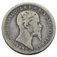 Vittorio Emanuele II (1849-1861): 50 cent. 1852-To (Gigante#80)