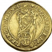 Germania, Francoforte: ducato del  1618 con il titolo di Matthias II, signore di zecca Caspar Ayrer (Joseph/Fellner#333;Fr#960), grammi 3.20