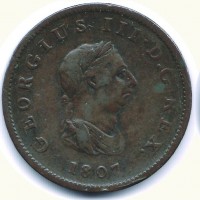 Gran Bretagna, Giorgio III (1760-1820): 1 penny 1806-Soho (KM#663; Spink#3780)