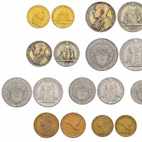 Vaticano, Pio XII (1939-1958): divisionale con oro 1945-VII (Gigante#241a), con la scatola originale