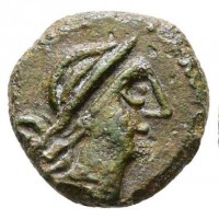 Bruttium, Rhegion (260-215 a.C.): imitazione contemporanea del bronzo con la lira (vedi HN Italy#2546 per la tipologia), grammi 1.94