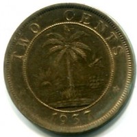 Liberia: 2 cent. 1938 (KM#12)