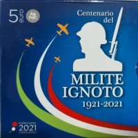 Italia 2021: 5 euro "Milite Ignoto", nella confezione originale