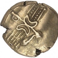 Gallia, Trinovantes (5 a.C-10 d.C.): statere al nome di Dubnovellaunus (ABC#2389-92; VA#1650), grammi 5.38, mm 17