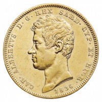 Carlo Alberto (1831-1849): 100 lire 1836-Ge (Gigante#8), colpetti