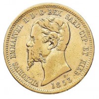 Vittorio Emanuele II (1849-1861): 10 lire 1853-To (Gigante#25), di grande rarità