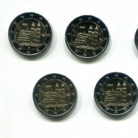 Germania 2021: 2 euro commemorativo "Magdeburgo", le 5 monete delle 5 zecche differenti (A,D,F,G,J)
