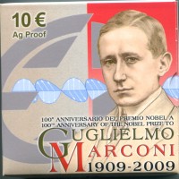 Italia 2009: 10 euro "Marconi", nella confezione originale, data scritta a penna sulla scatola