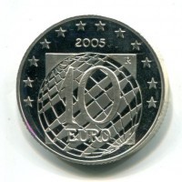 Italia 2005: 10 euro "Pace e Libertà", nella confezione originale, data scritta a penna sulla scatola, versione proof