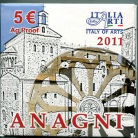 Italia 2011: 5 euro "Anagni", nella confezione originale, data scritta a penna sulla scatola