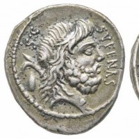 Nonia, M.Nonius Sufenas (57 a.C.): denario (Crawford#421/1), grammi 3,83
