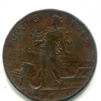 Vittorio Emanuele III (1900-1943): 5 cent. 1913 (Gigante#260)
