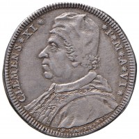 Roma, Clemente XI (1700-1721): testone anno VI (Muntoni#64), grammi 9.11. Bella patina