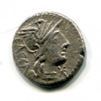 Porcia, M. Porcius Laeca (125 a.C.): denario (Crawford#270/1), gr. 3,46
